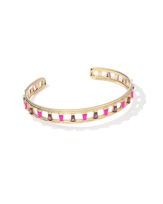 Kelsey Cuff Bracelet | Gold & Pink Mix S/M