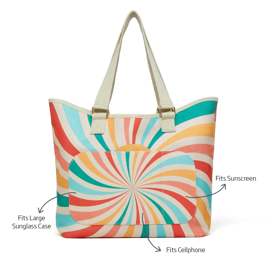 Sun Stripes Pool and Beach Tote Bag