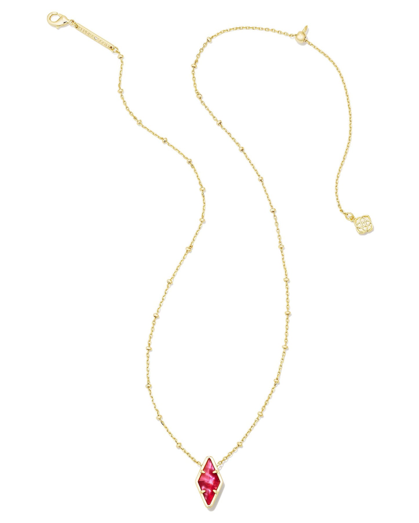 Kinsley Pendant Necklace | Gold & Raspberry Illusion