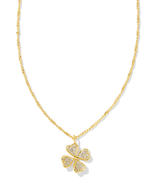 Clover Crystal Necklace | Gold & Clear