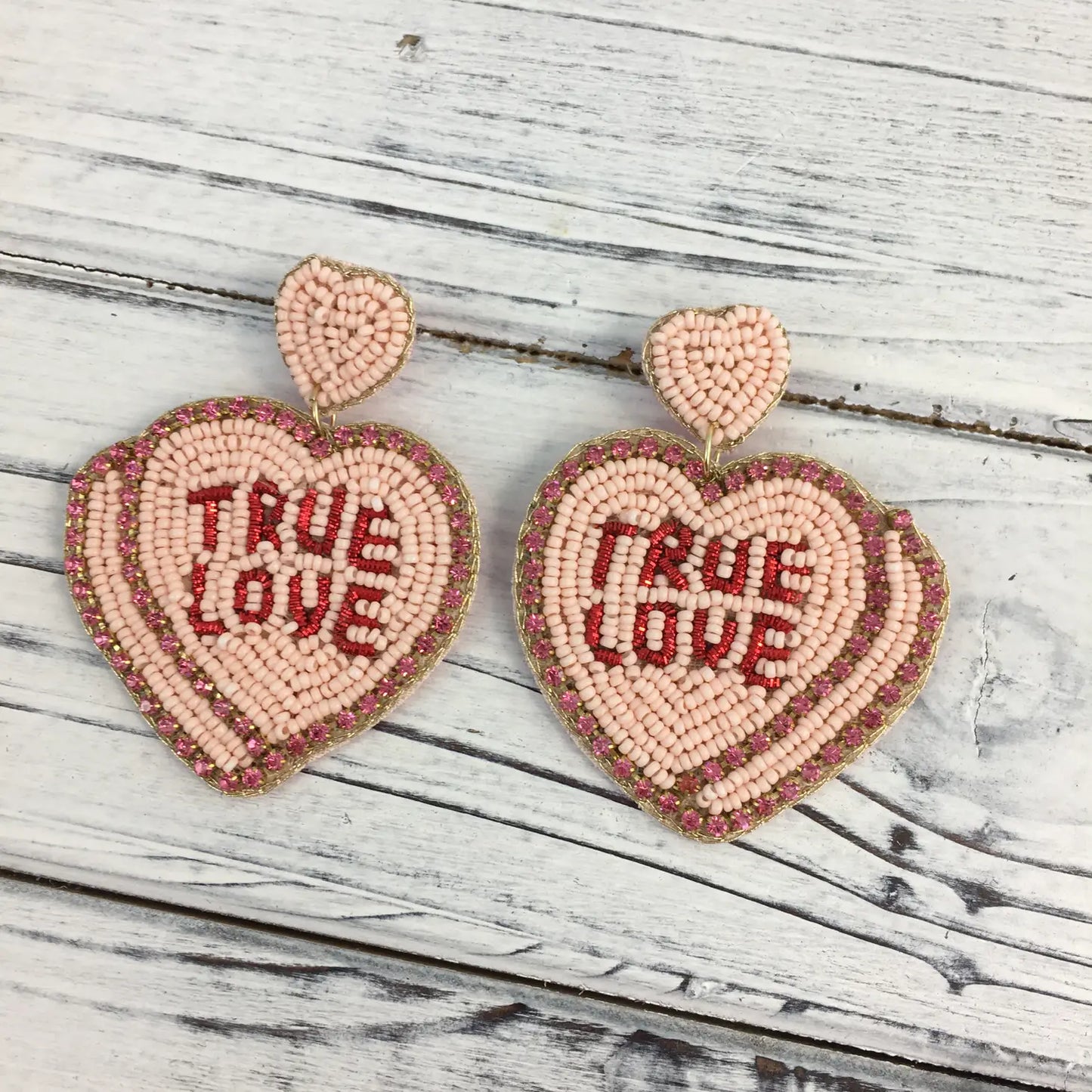 Valentine's Candy Heart True Love Earrings