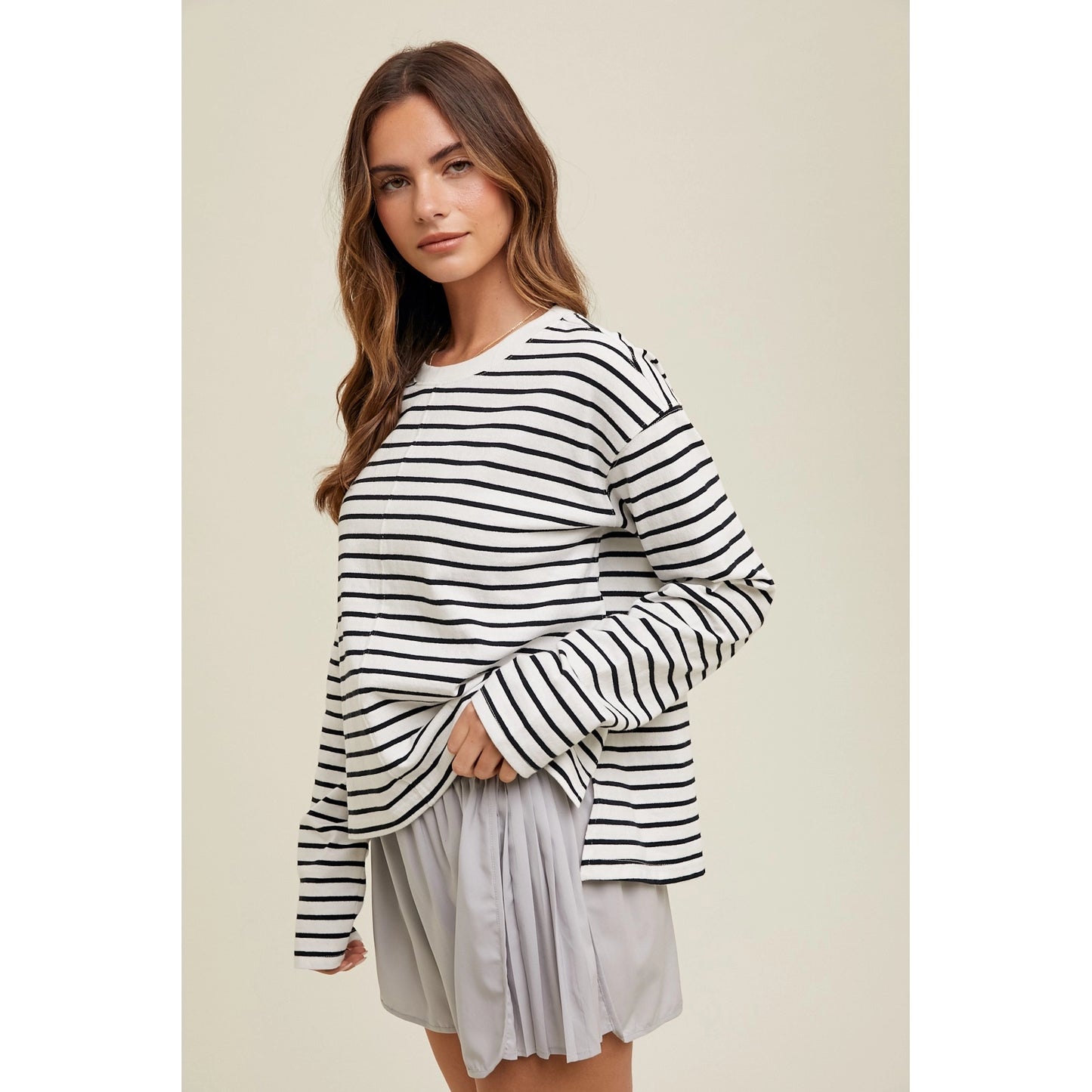 Striped Basic Knit Top