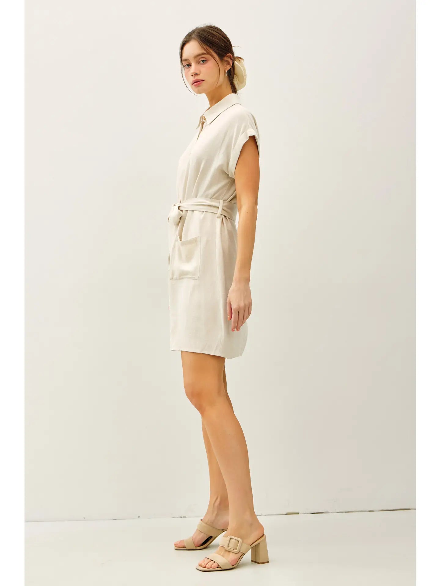 Button Up Short Sleeve Dress