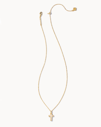 Cross Necklace | Gold & Opal