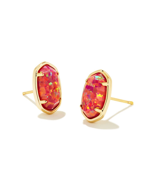 Grayson Stone Stud Earrings | Gold & Berry Opal