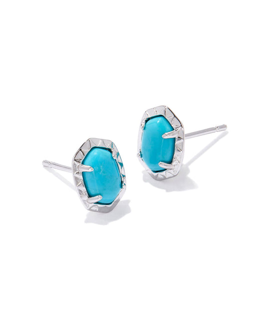 Daphne Stud Earrings | Silver & Variegated Turquoise Magnesite