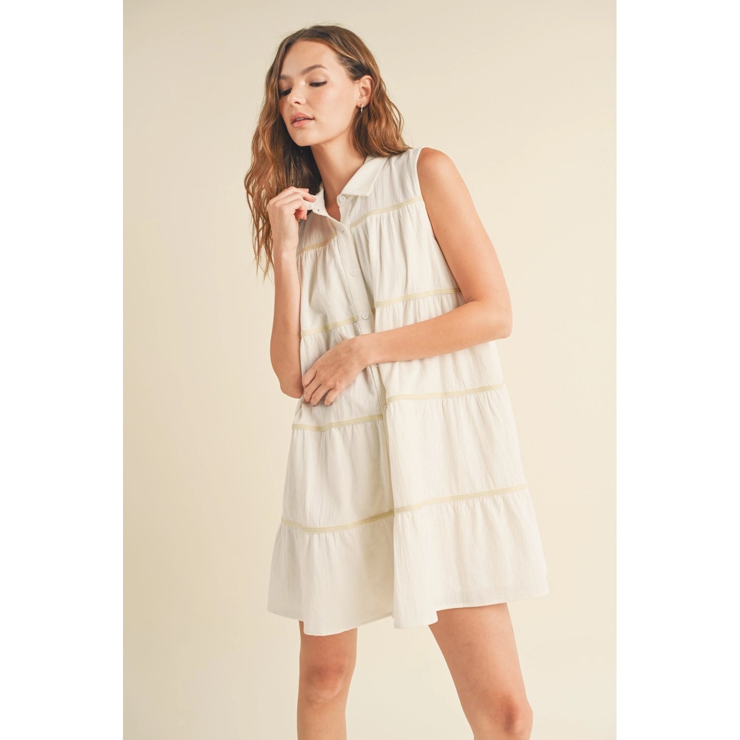 Tiered Mini Shirt Dress