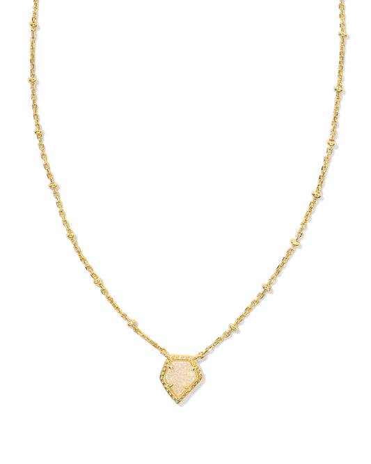 Framed Gold Tess Satellite Necklace | Gold & Iridescent Drusy