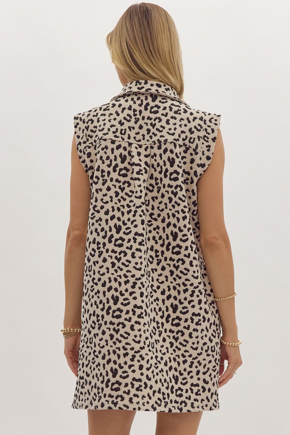 Leopard Collared Mini Dress