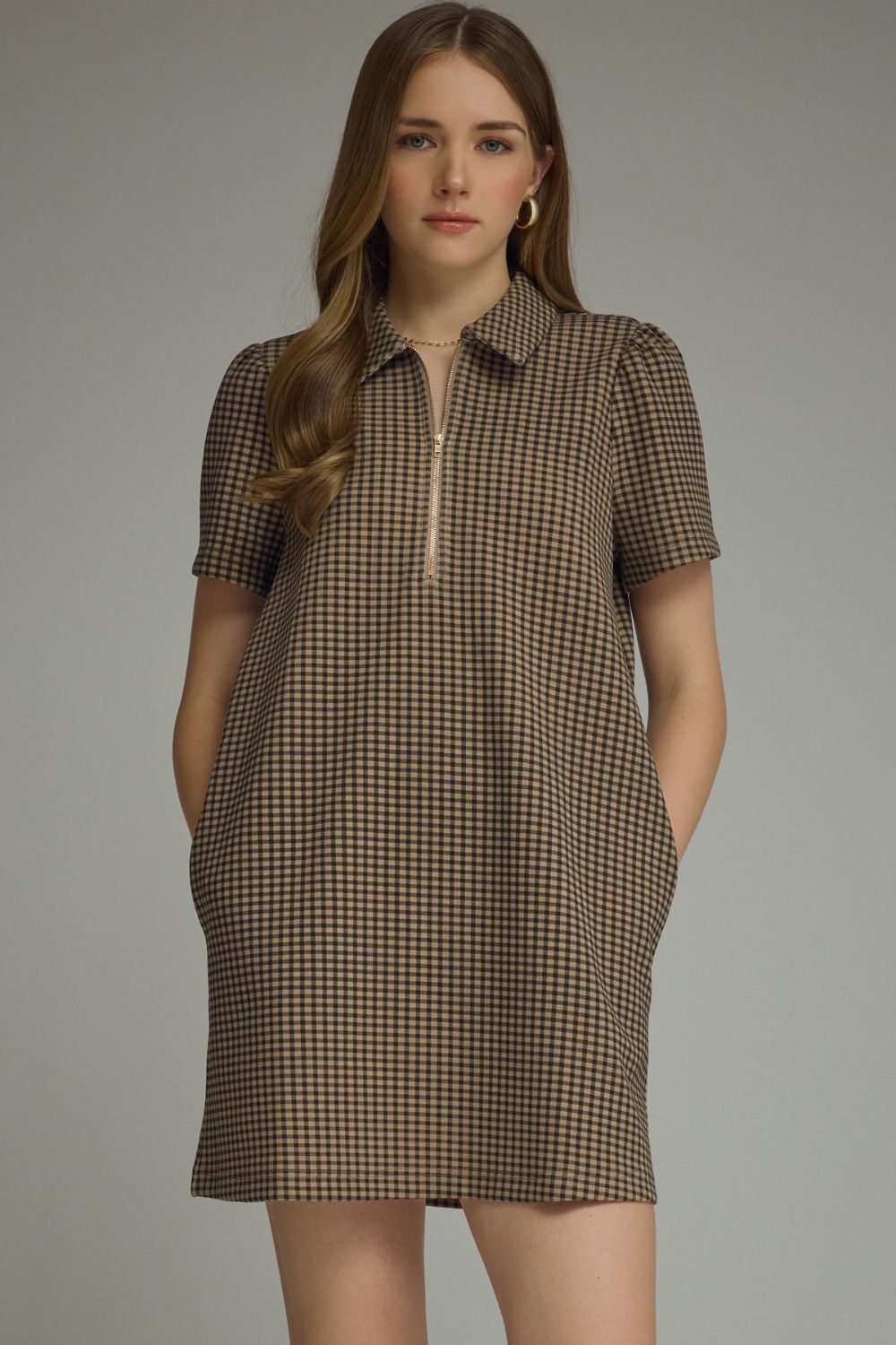 Gingham Print Mini Dress