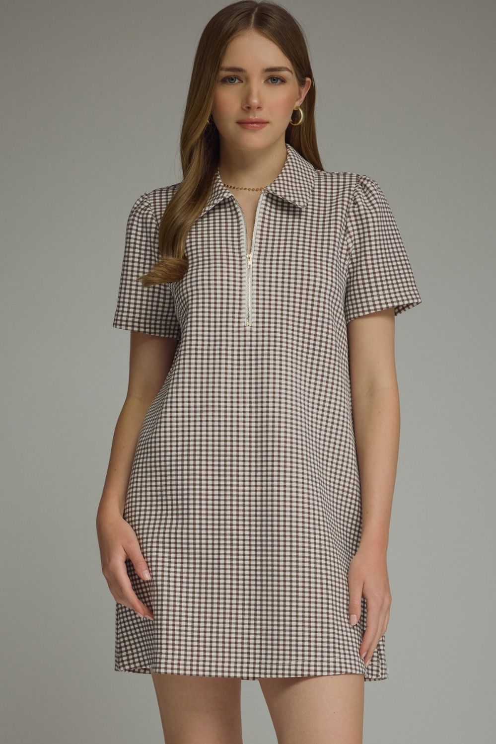 Gingham Print Mini Dress