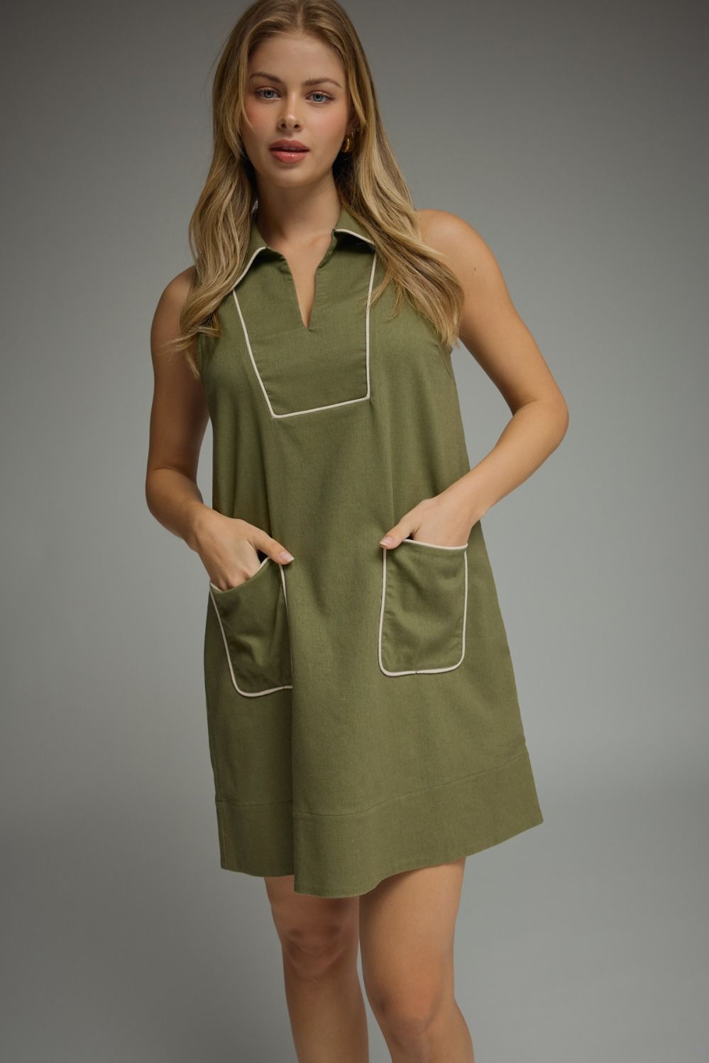 Sleeveless V-Neck Mini Dress