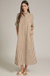Gingham Short Sleeve Midi Dress