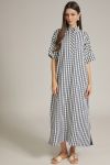 Gingham Short Sleeve Midi Dress