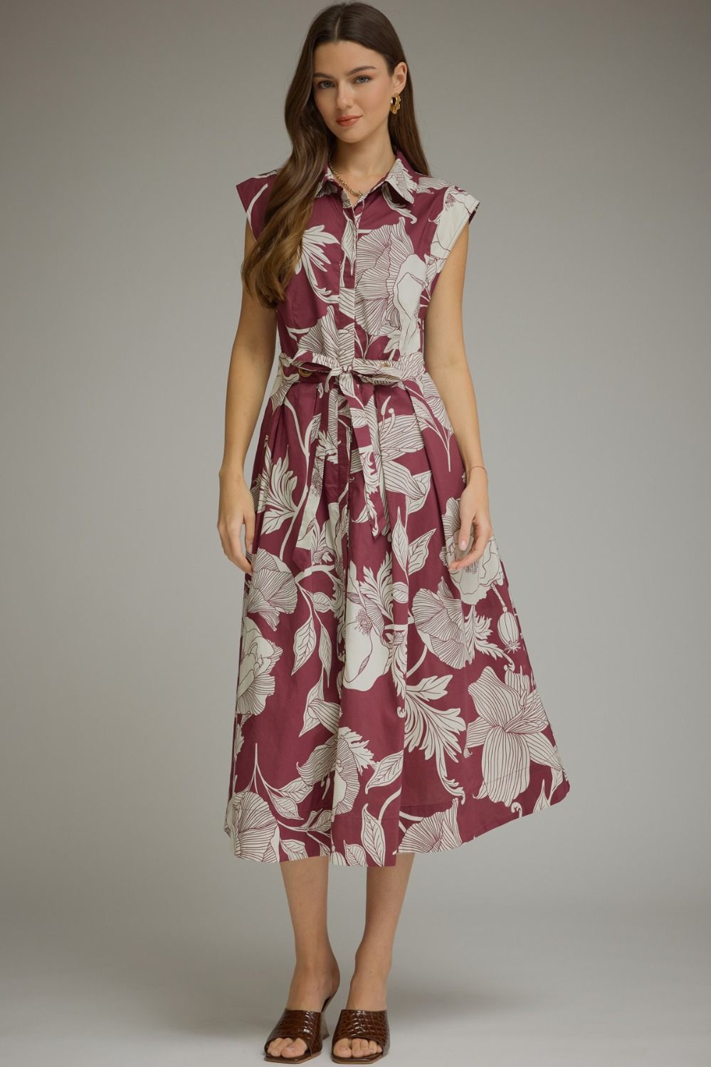 Floral Sleeveless Midi Dress