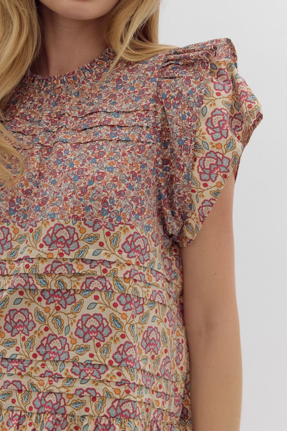 Floral Ruffled Sleeve Top