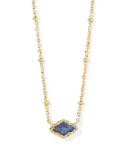 Mini Abbie Satellite Pendant Necklace | Gold & Navy Abalone