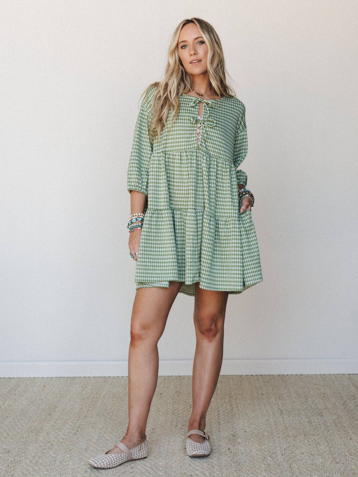 A Touch of Whimsy Mini Dress - Avocado