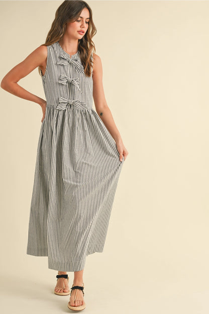Tie Front Dress With Bow