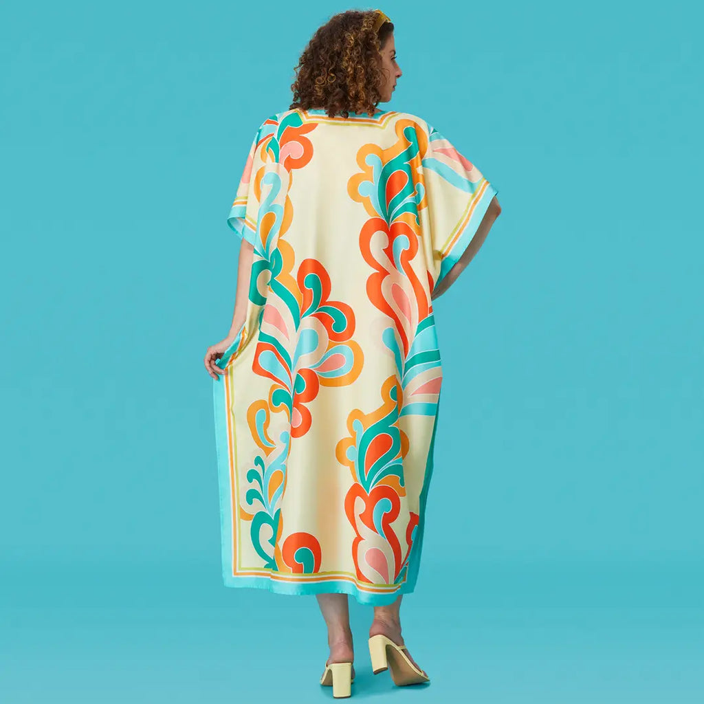 Paisley Pop Caftan, Beach and Pool Coverup