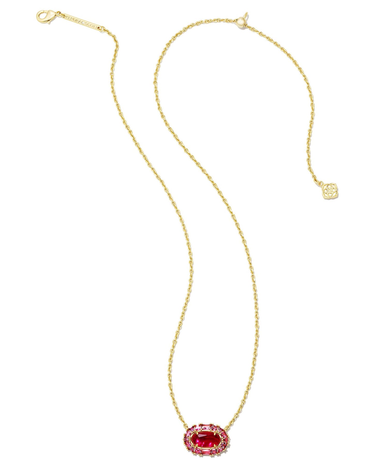 Elisa Crystal Framed Necklace | Gold Raspberry Illusion