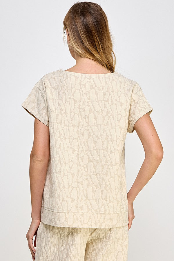 Jacquard Linen Lounge Top