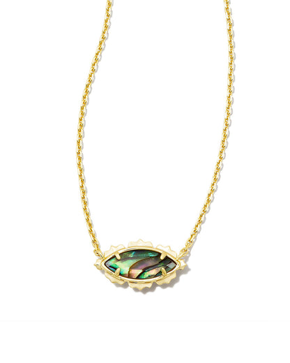 Genevieve Gold Short Necklace | Abalone