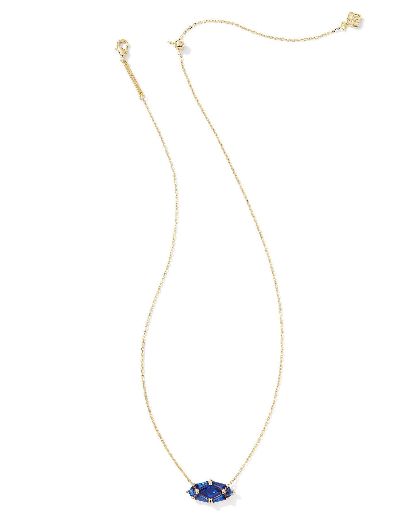 Lindy Rae Elisa Short Pendant Necklace | Gold & Blue Crystal