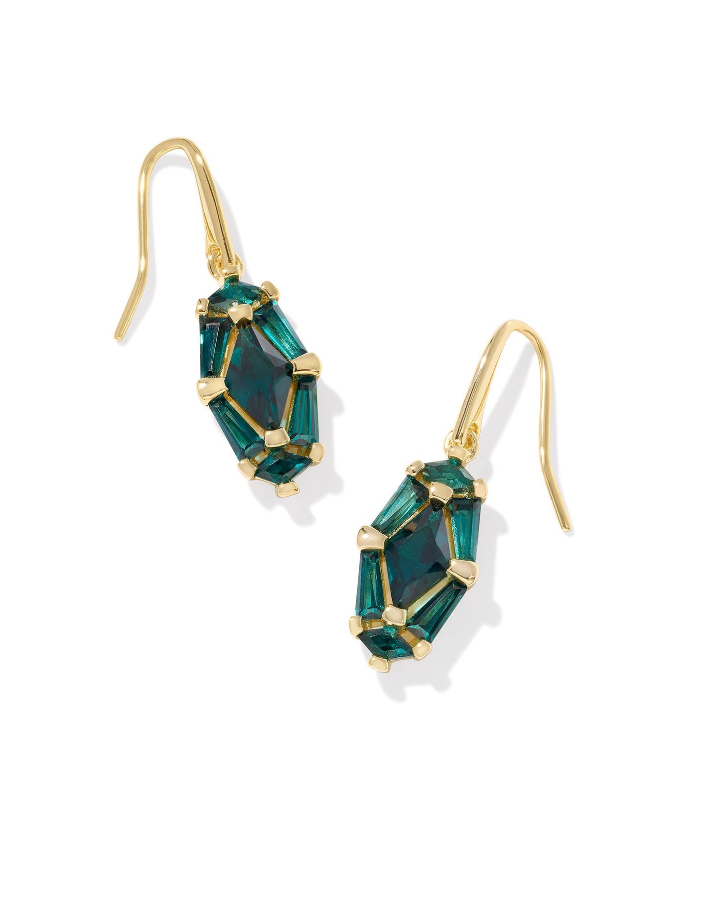 Lindy Rae Lee Drop Earrings | Gold & Green Crystal