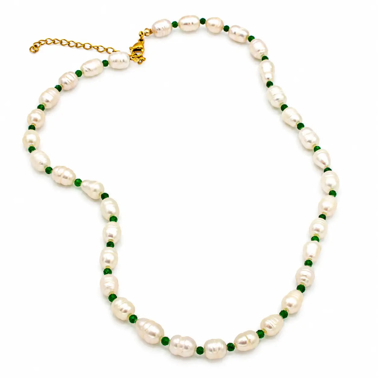 Emerald Gemstone & Pearl Necklace