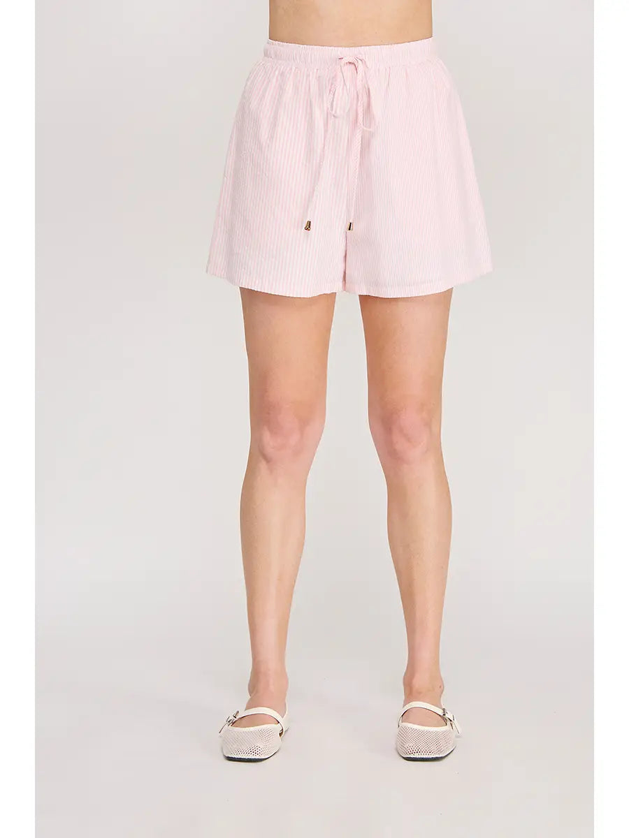 Twine Stripe Cotton Blend Shorts