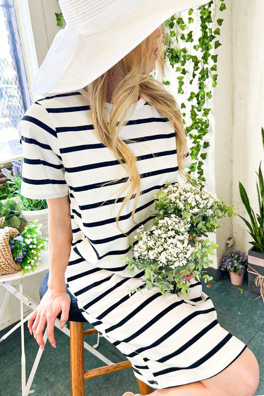 Stripe Knit Midi Dress