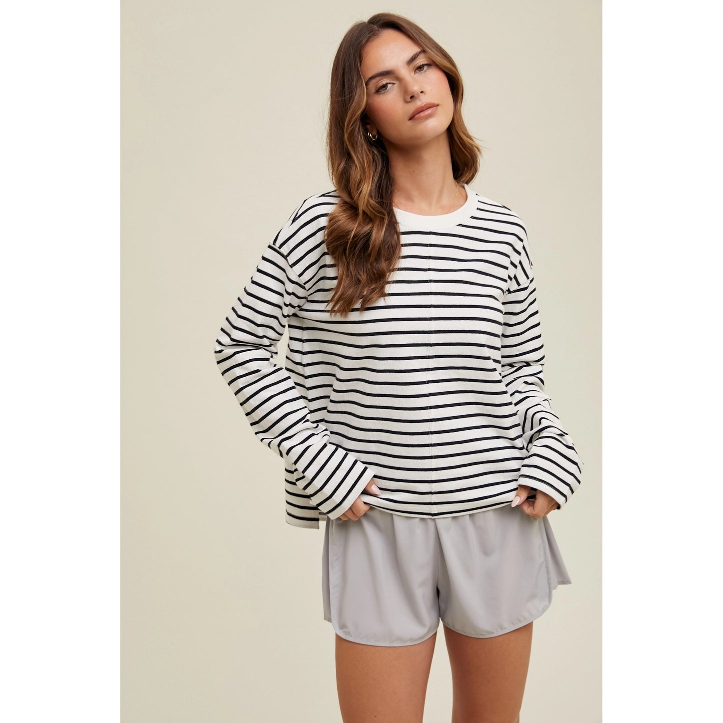 Striped Basic Knit Top