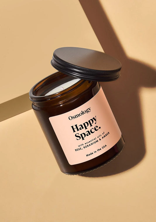 Happy Space Scented Jar Candle | Rose Geranium and Amber