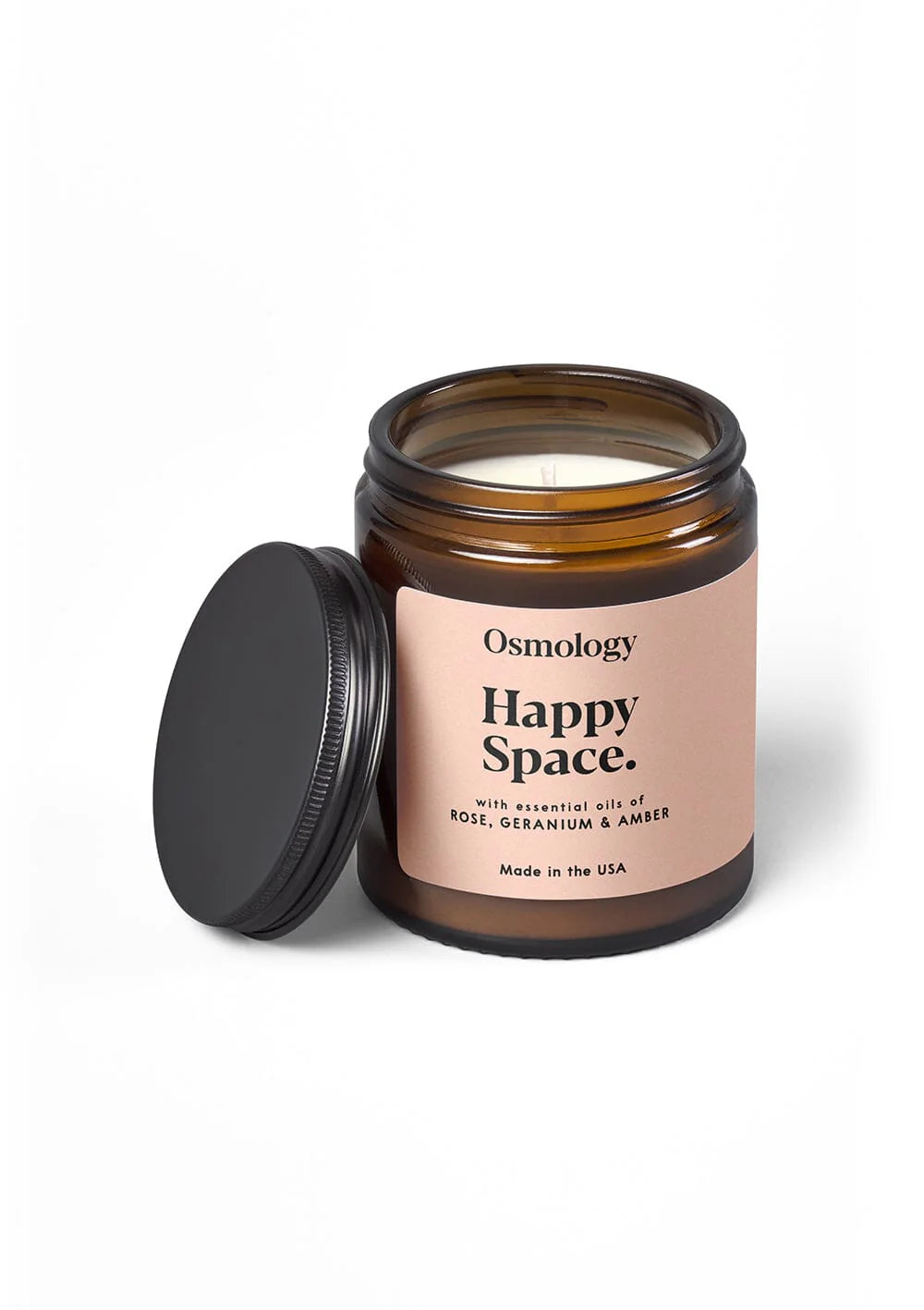 Happy Space Scented Jar Candle | Rose Geranium and Amber