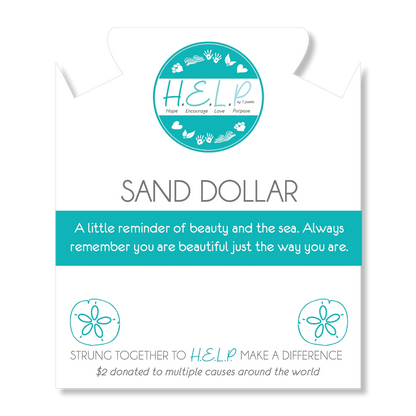 Sand Dollar Charm with Pastel Jade Beads Charity Bracelet