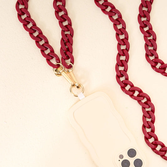 Hold the Phone Crossbody Chain | Burgundy