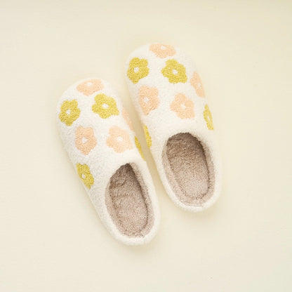 Fuzzy Slippers | Peach Flower