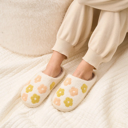 Fuzzy Slippers | Peach Flower