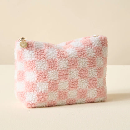 Teddy Pouch | Check Blush