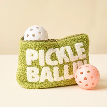 Sherpa Zippered Teddy Pouch | Pickleballin'