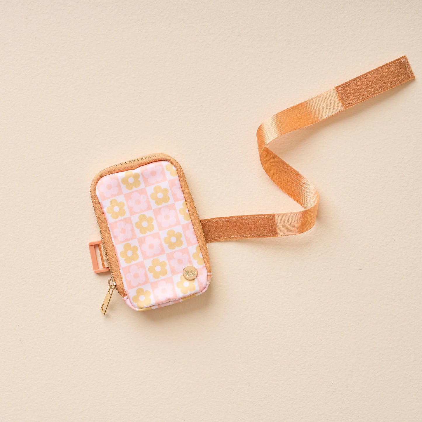 Flower Check Tumbler Fanny Pack | Peach