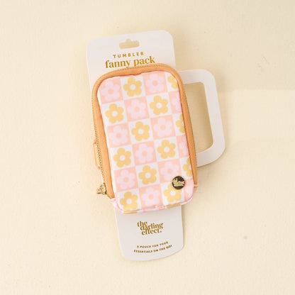 Flower Check Tumbler Fanny Pack | Peach