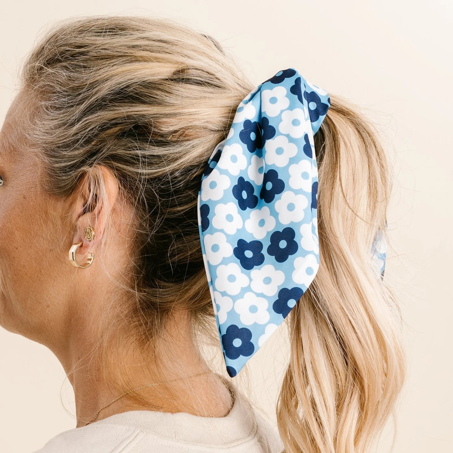 Game Day Hair Scarf Scrunchie | Light Blue