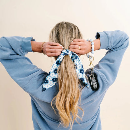 Game Day Hair Scarf Scrunchie | Light Blue