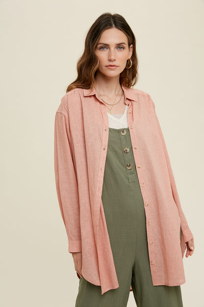 Ginger Oversized Linen Button Up