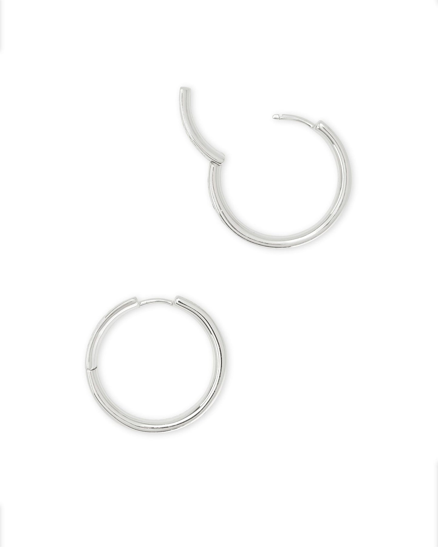 Jack Silver Hoop Earrings In Charcoal Gray Crystal