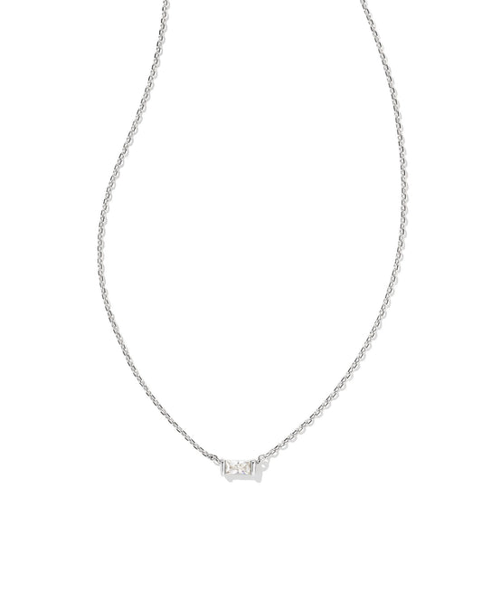 Juliette Pendent Necklace | Silver & White Crystal
