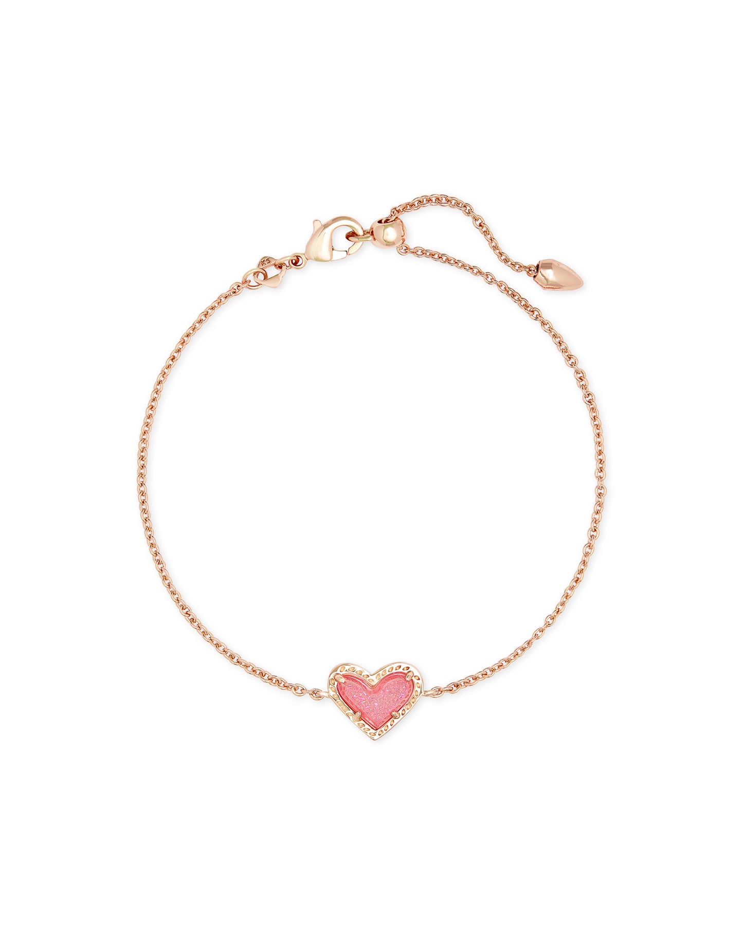 Ari Heart Bracelet | Rose Gold & Light Pink Drusy
