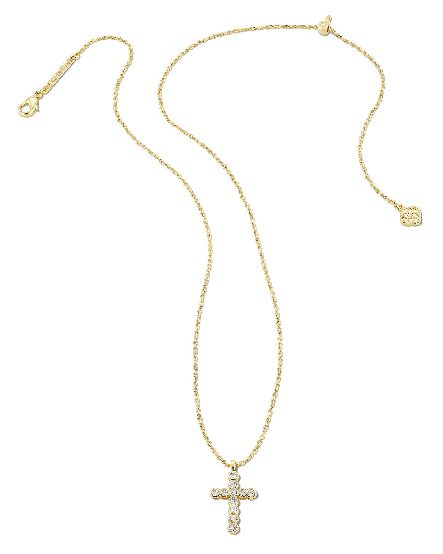 Cross Crystal Necklace | Gold